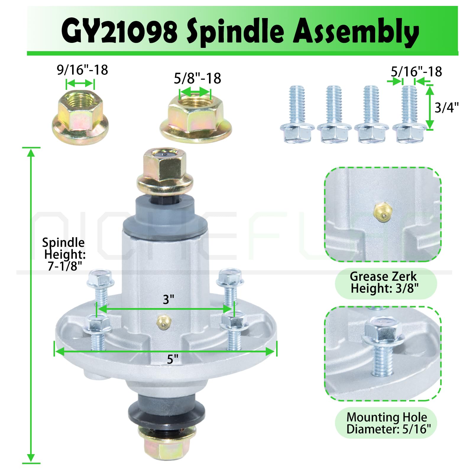 NICHEFLAG spindle side profile mounted demonstrating compact, robust design