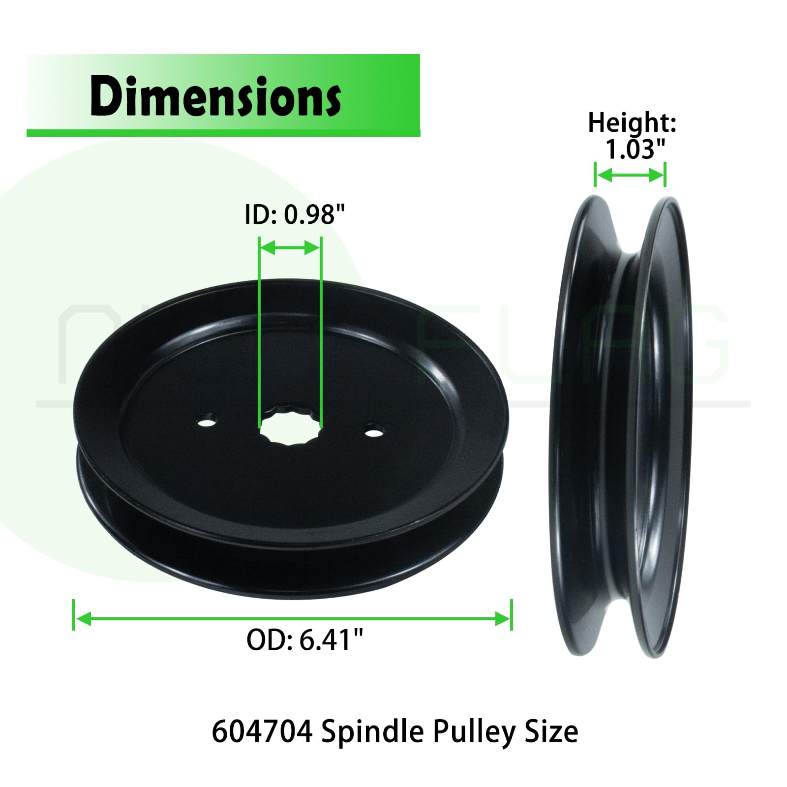 NICHEFLAG spindle pulley side view with measurements for accurate belt alignment benefit