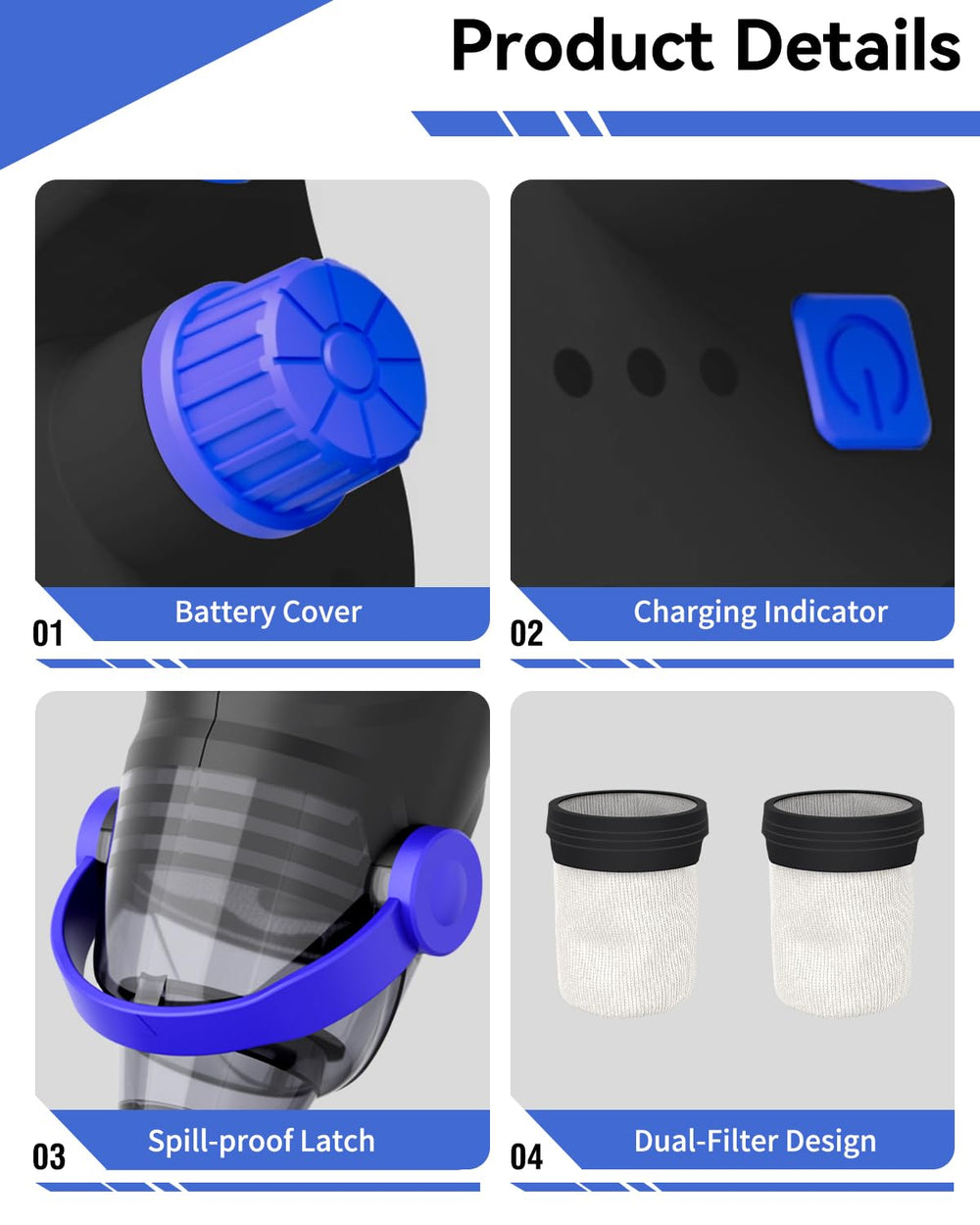 nichro battery and charging port highlighting long runtime