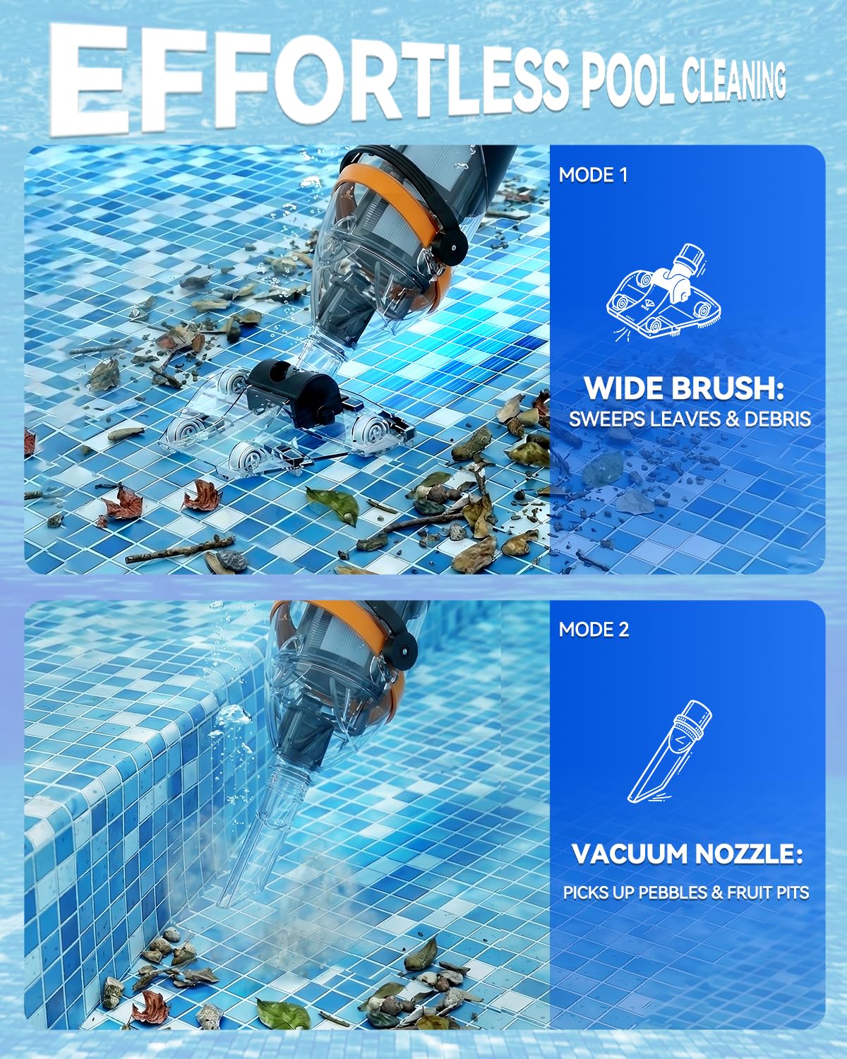 nichro three interchangeable heads displayed for versatile cleaning tasks