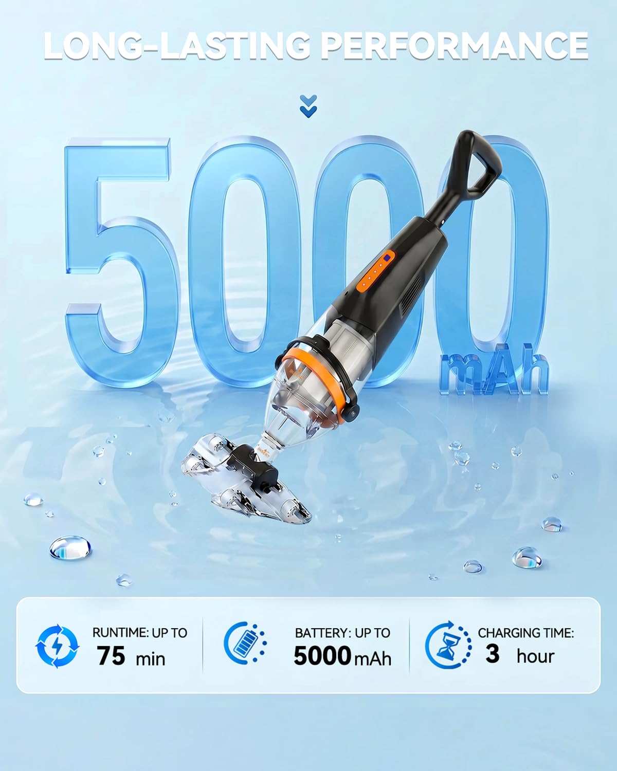 nichro vacuum in pool action removing leaves for faster maintenance