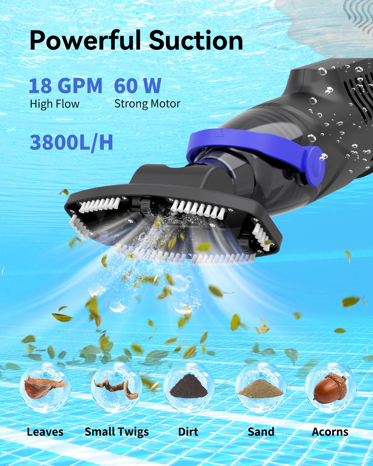 nichro close-up of wide brush head for efficient sand removal