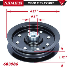 NIDAIFEI 605512 close-up showing flat OD detail for correct belt contact