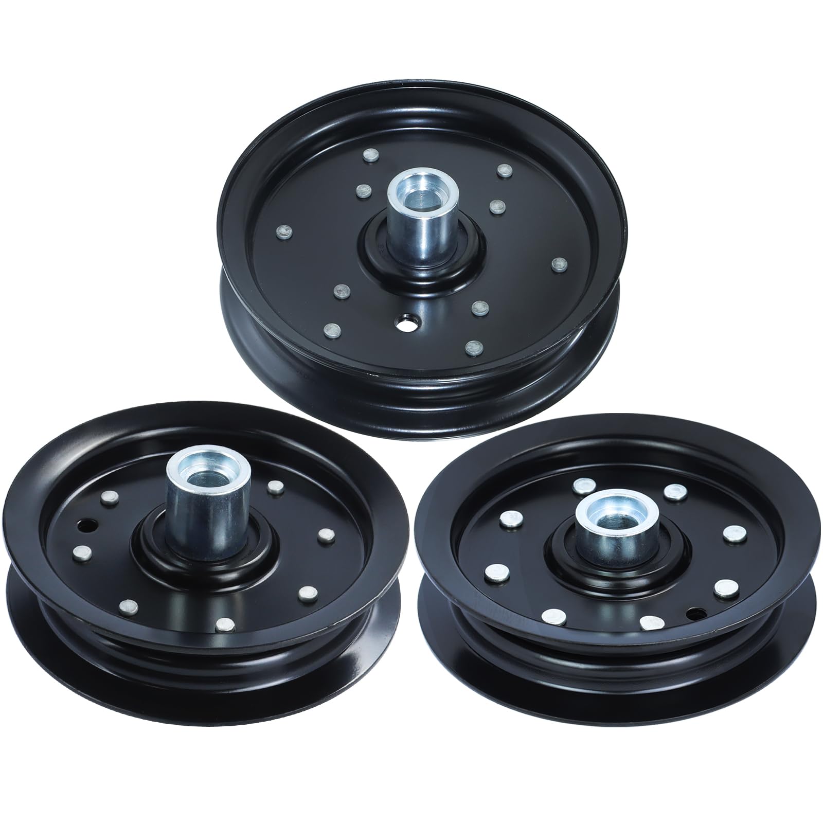 NIDAIFEI front view of three replacement idler pulleys, shows fit and completeness