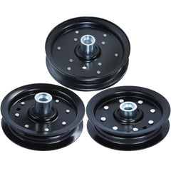 NIDAIFEI front view of three replacement idler pulleys, shows fit and completeness