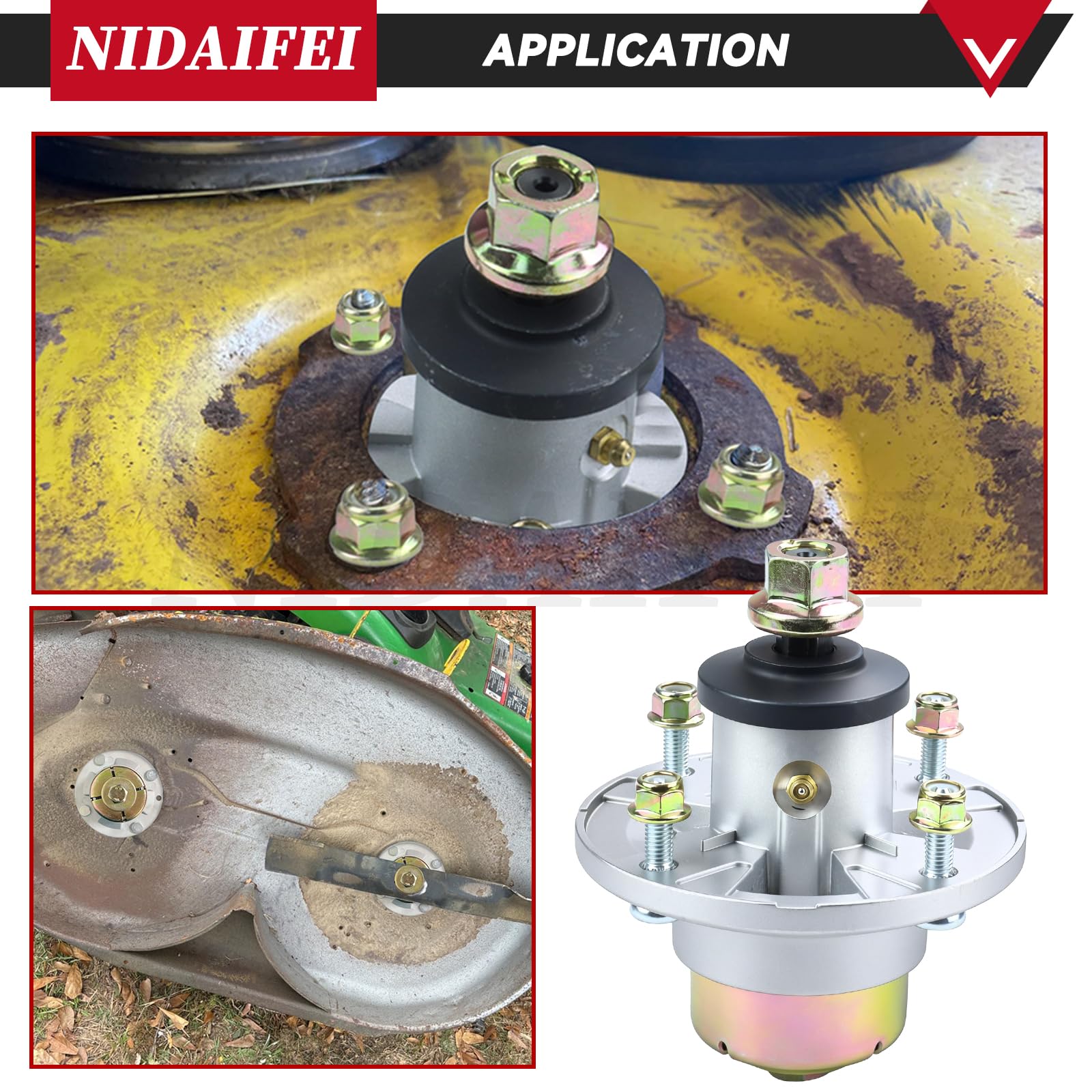 NIDAIFEI technician replacing spindle in mower for faster repairs