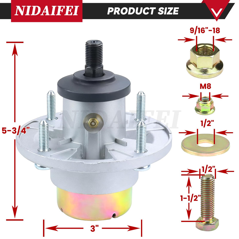NIDAIFEI spindle installed on a 42 inch deck demonstrating restored blade rotation