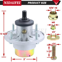 NIDAIFEI spindle installed on a 42 inch deck demonstrating restored blade rotation