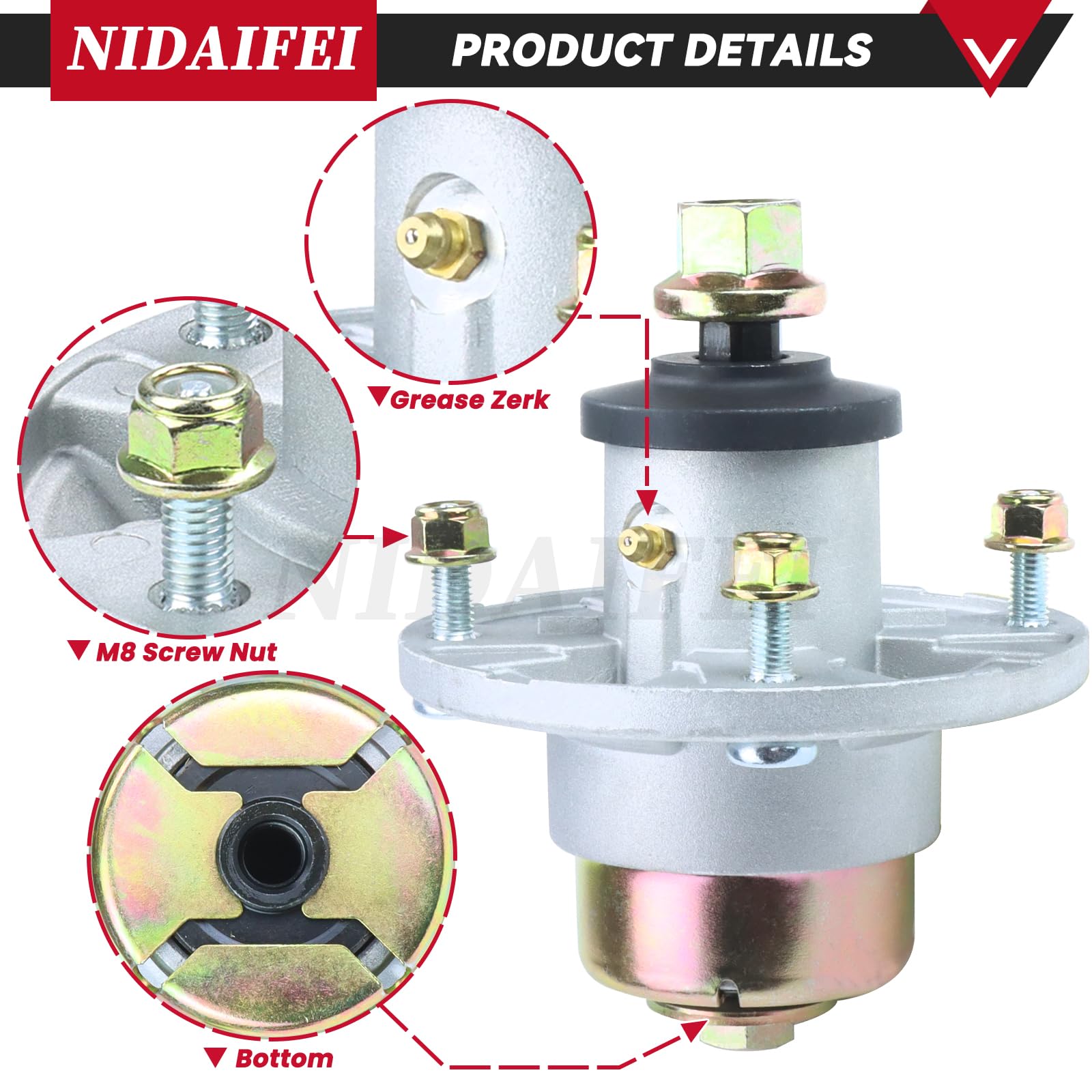 NIDAIFEI mounting bolts and hardware laid out for easy installation