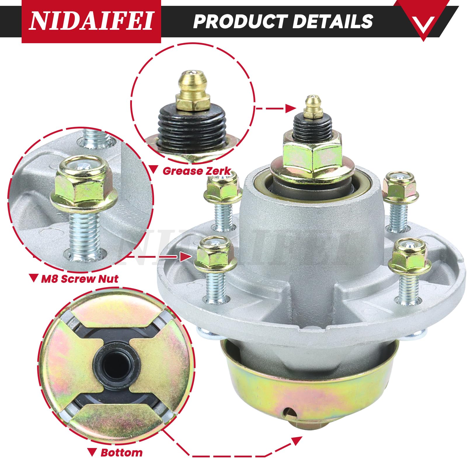 NIDAIFEI mounting bolts and hardware laid out for quick installation