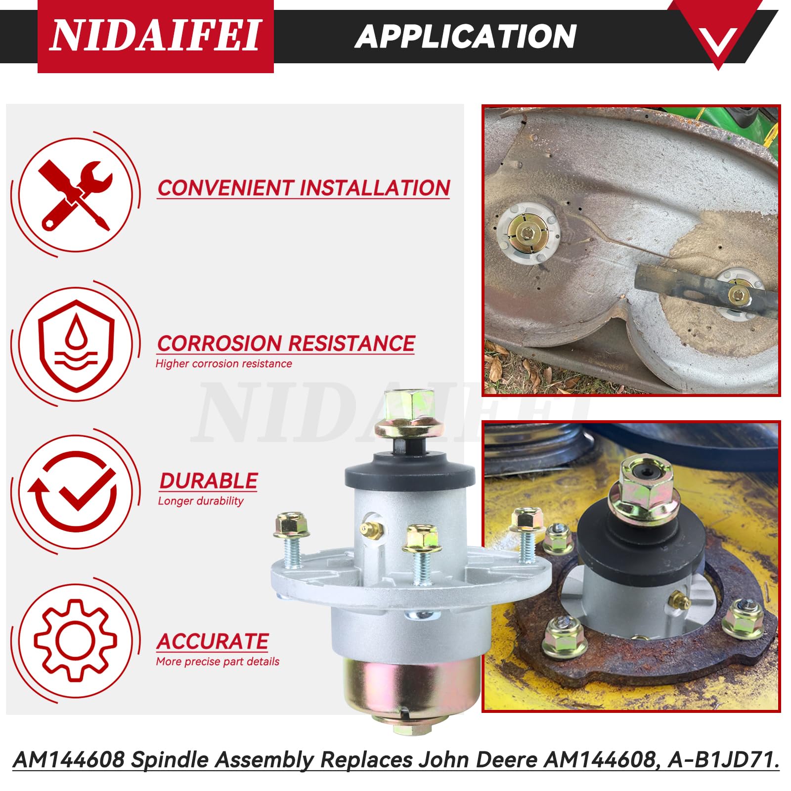 NIDAIFEI packaging with two spindles ready to replace worn parts