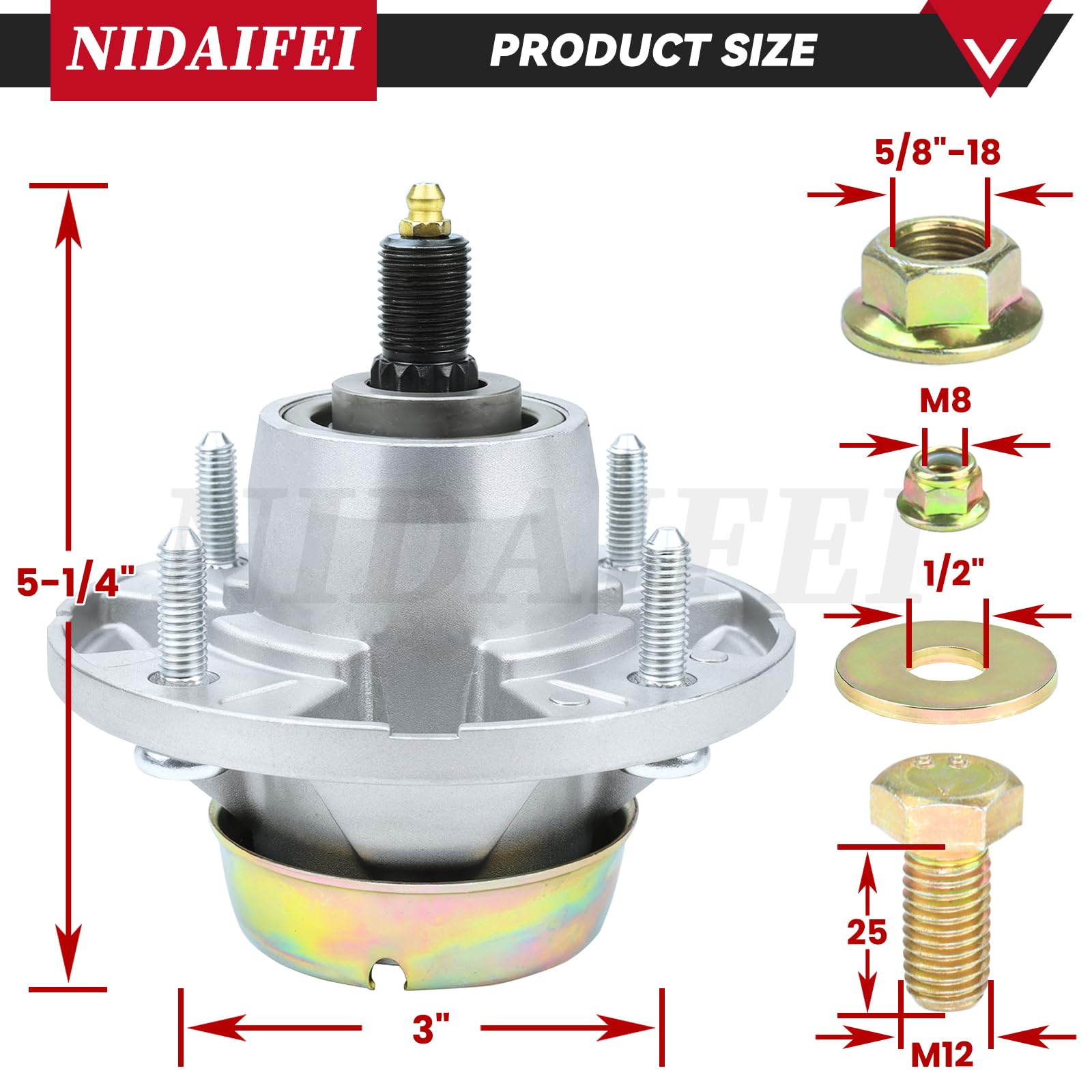 NIDAIFEI pulley detail showing OD and height for accurate fit confirmation