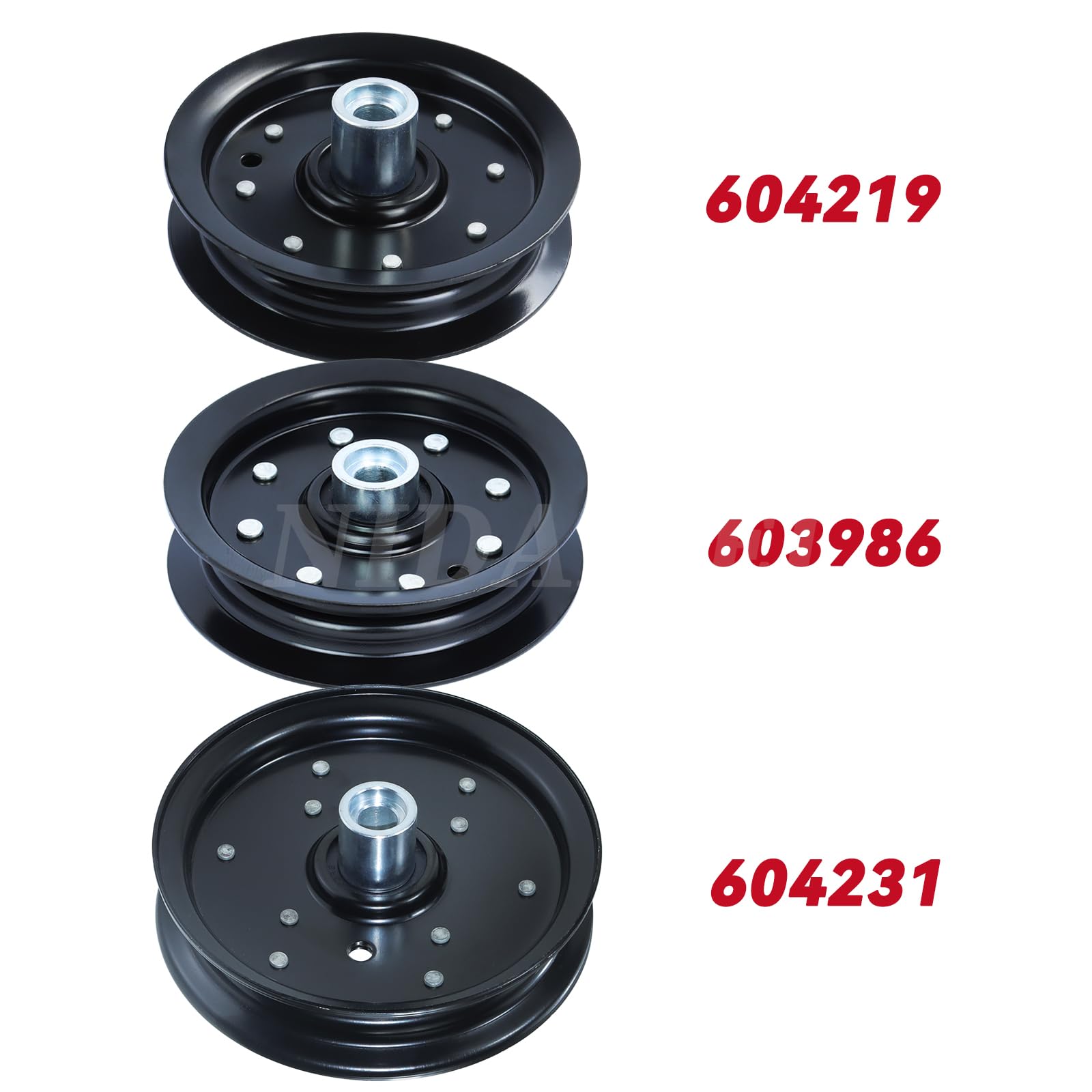 NIDAIFEI pulleys next to ruler showing dimensions for easy verification