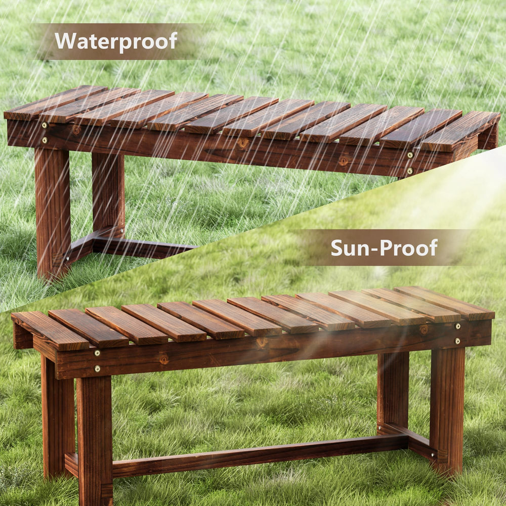 Nidouillet bench placed in garden setting adding stylish outdoor seating benefit