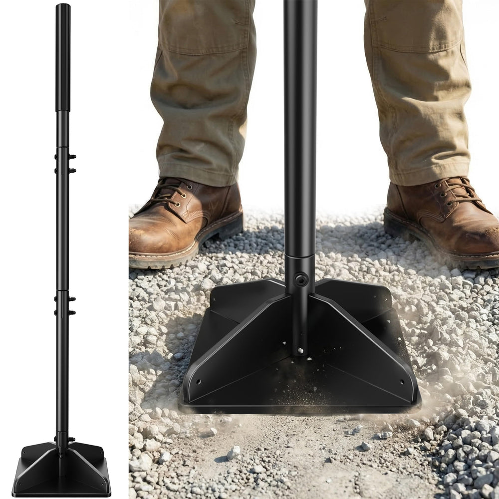 niffgaff front view of 8x8 steel tamper showing compact sturdy construction and durability