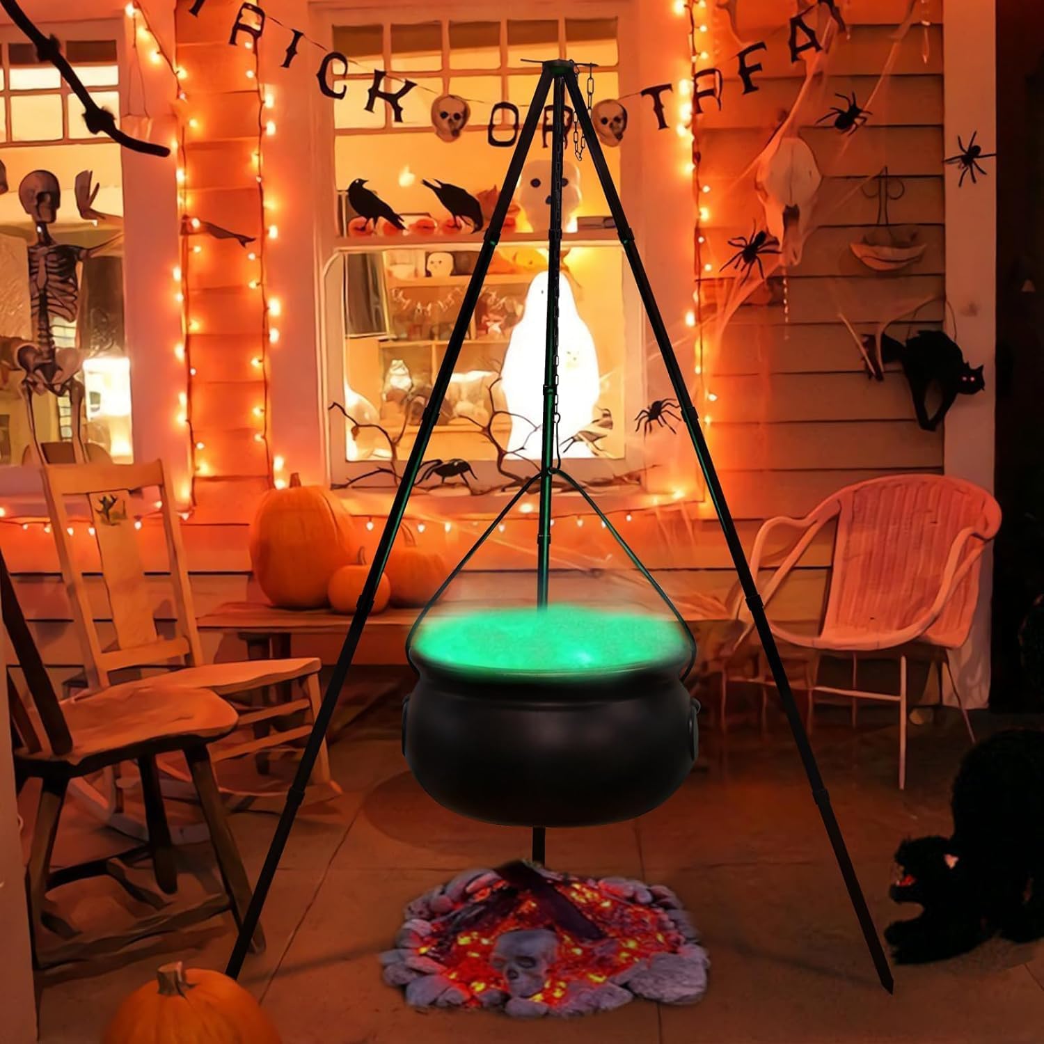 NIGHT-GRING front view of cauldron showing bold centerpiece effect