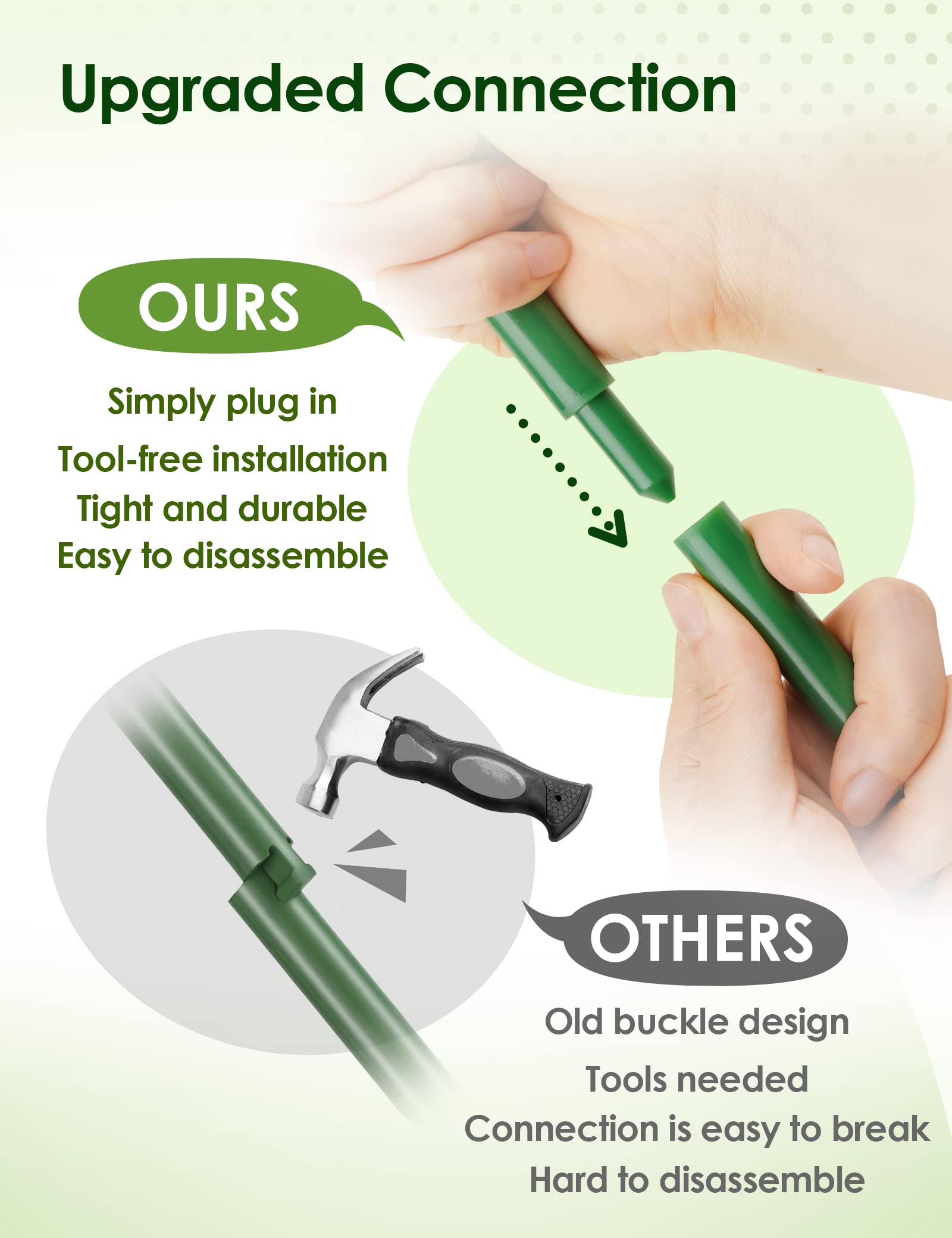 NiHome plant tie and clips arranged to show flexible, gentle attachment options