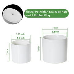 Nihow 5-inch white ceramic planter front view highlights compact elegant design