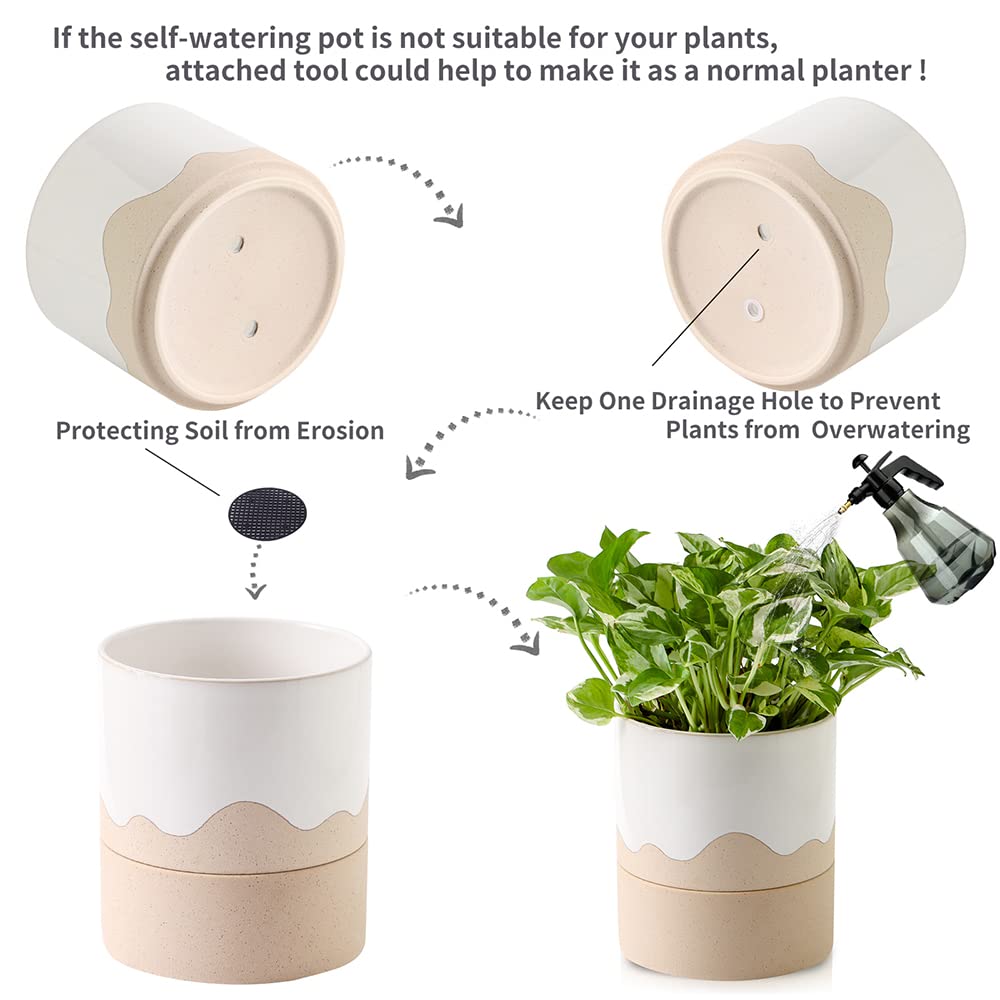 Nihow drainage hole with rubber plug showing customizable watering benefit