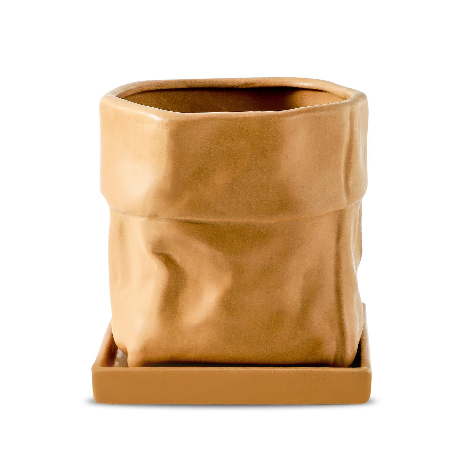 Nihow front view terracotta pot showing modern shape and neat finish, enhances decor
