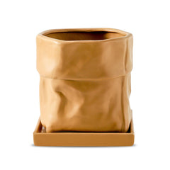 Nihow front view terracotta pot showing modern shape and neat finish, enhances decor