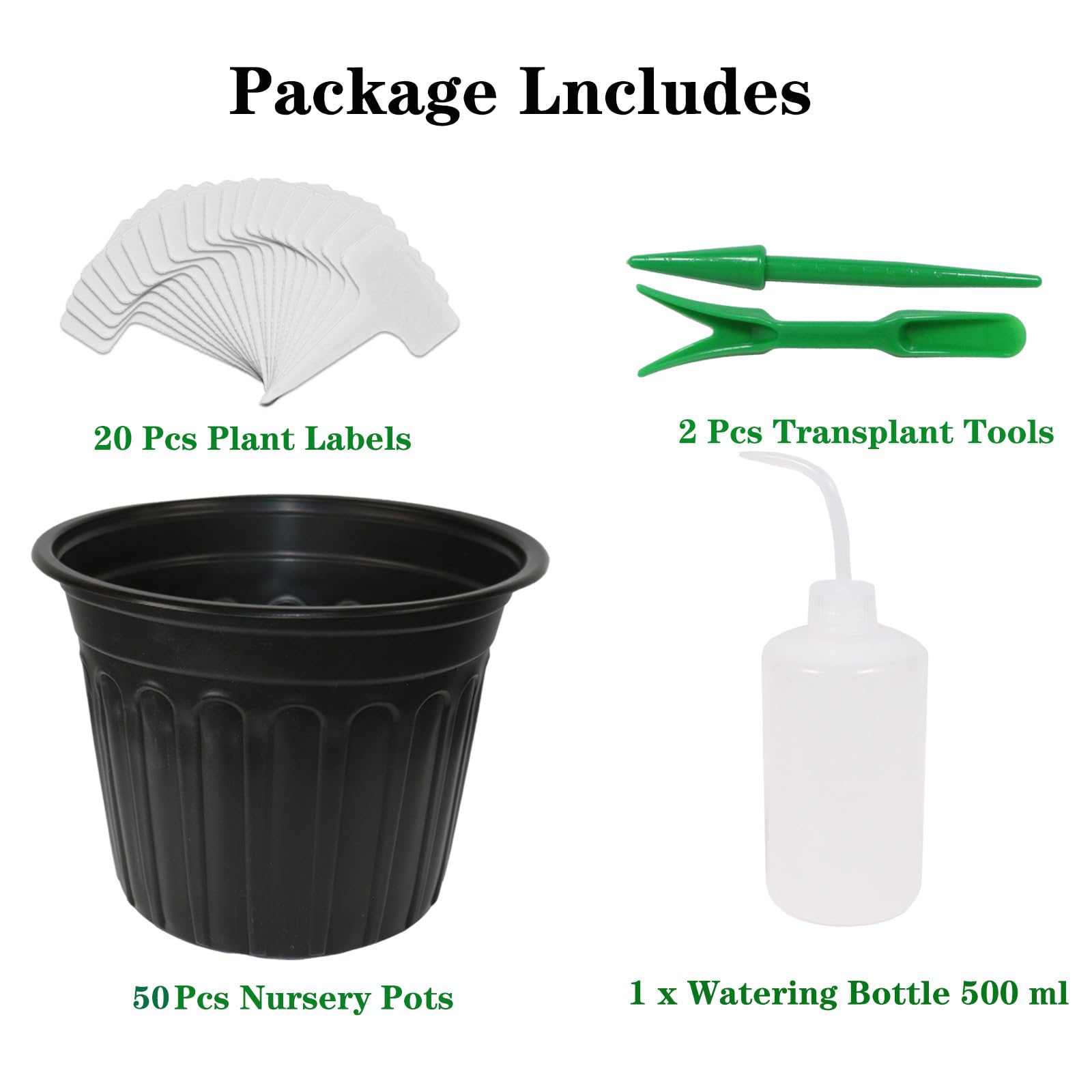 Niiiice included watering bottle, transplant tools and plant labels