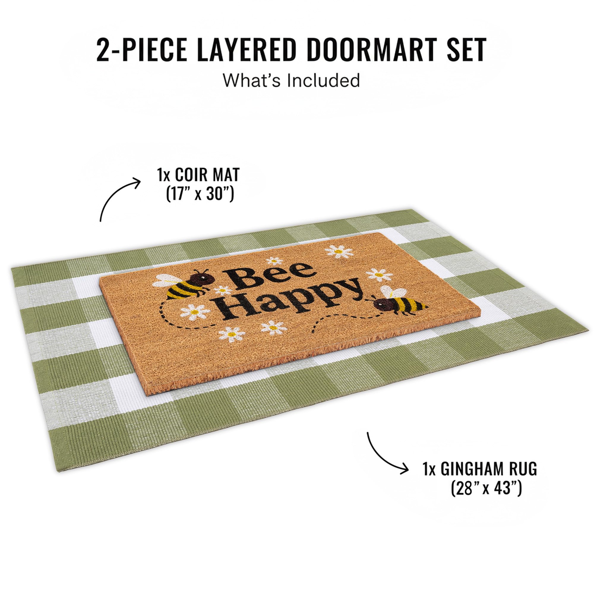 NIIKOOS plaid flatweave layer detail provides visual depth while keeping low profile