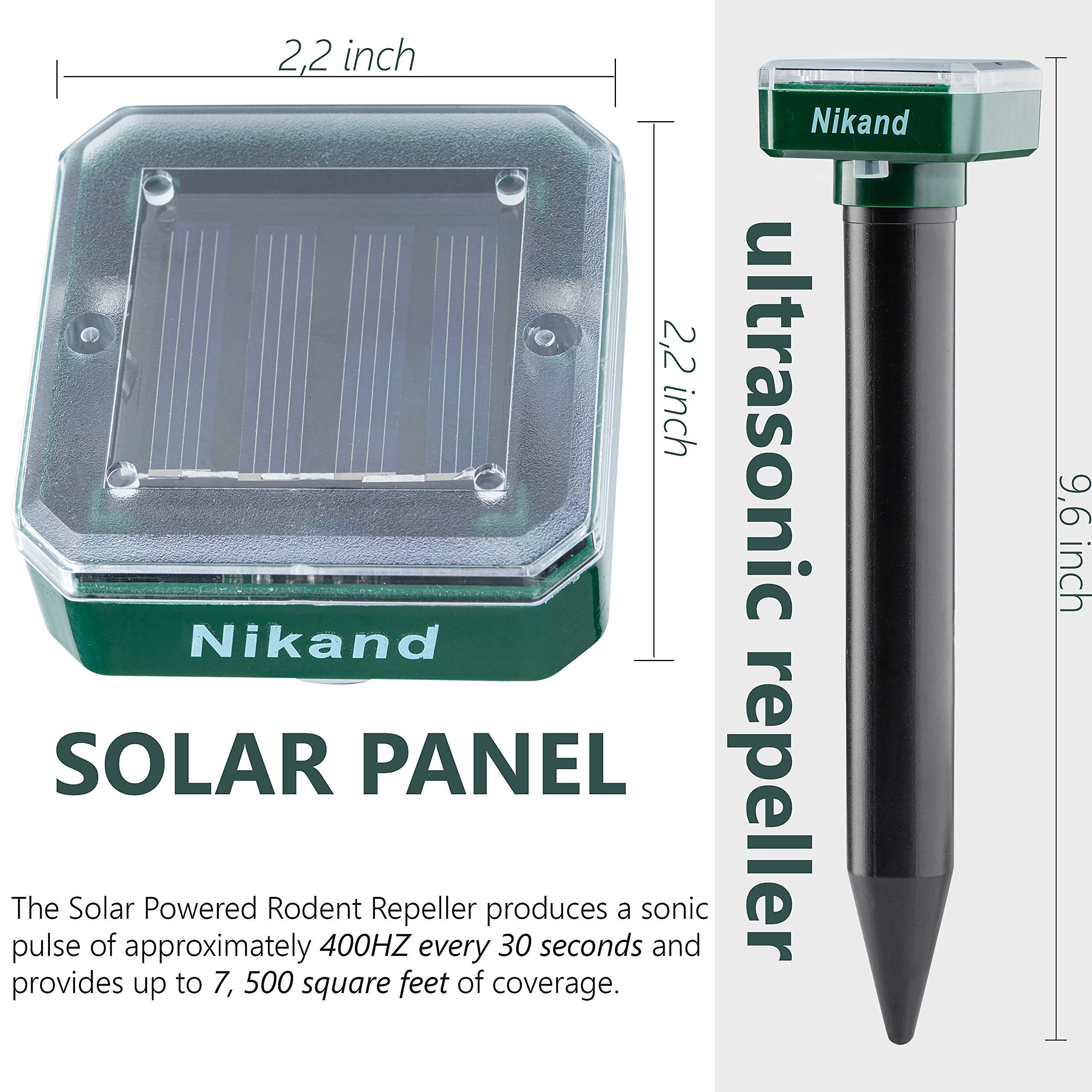 NIKAND solar panel closeup showing sun charging for continuous operation