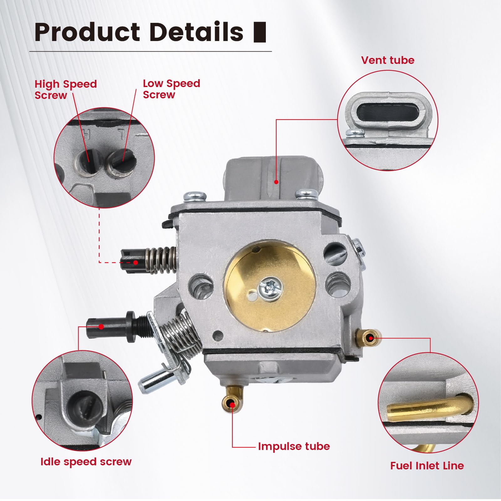 NIMTEK carburetor mounted on STIHL chainsaw demonstrating direct-fit installation