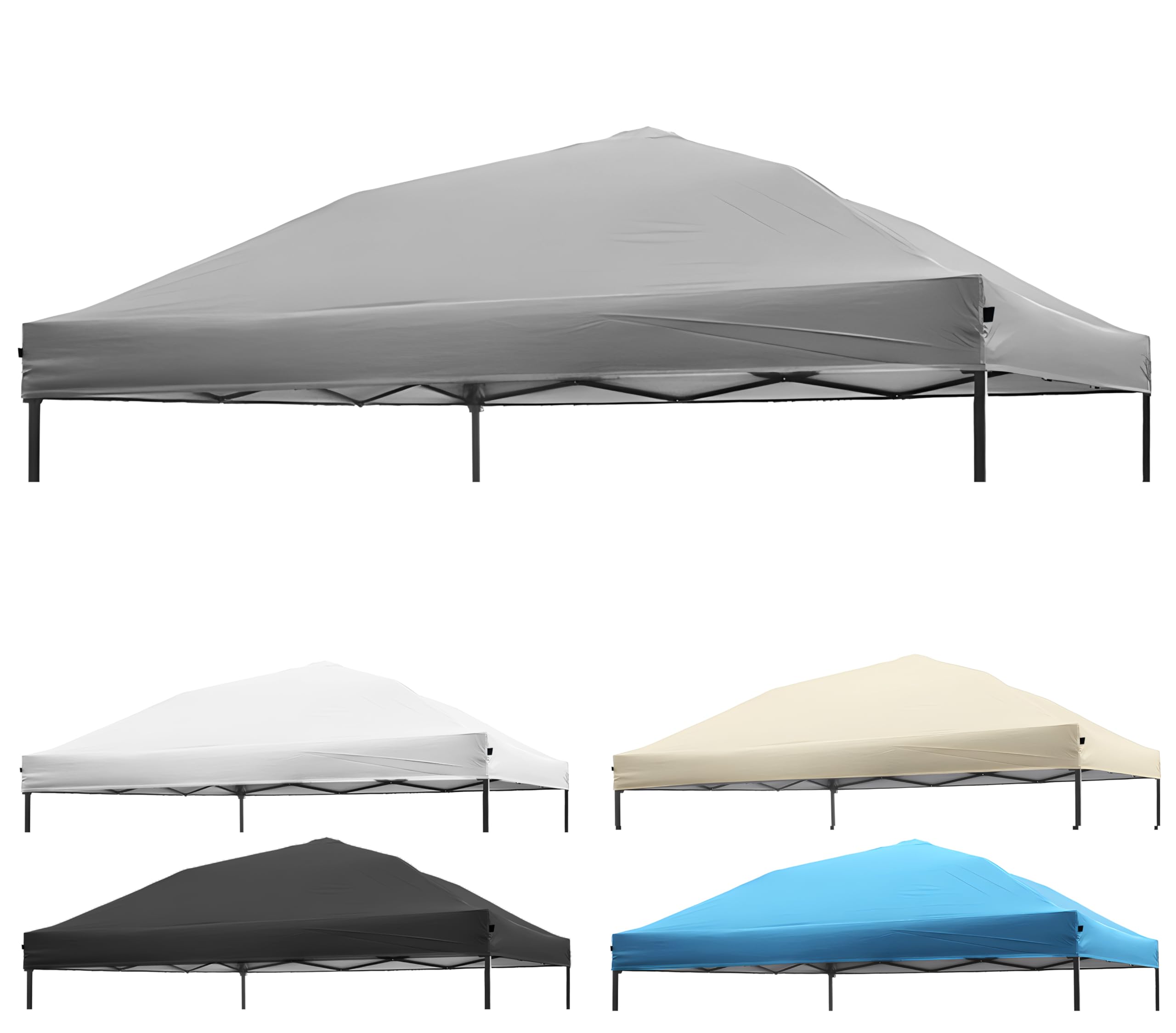NINAT front view of grey 8x8 canopy top showing full coverage and clean lines