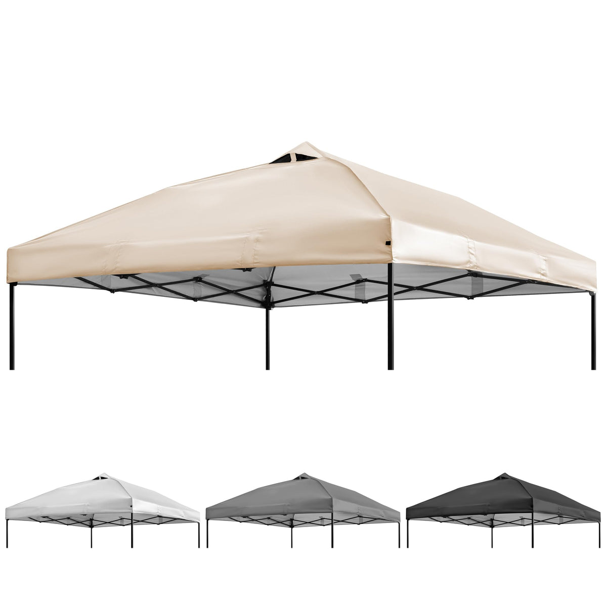 NINAT beige canopy top front view showing full coverage and clean look