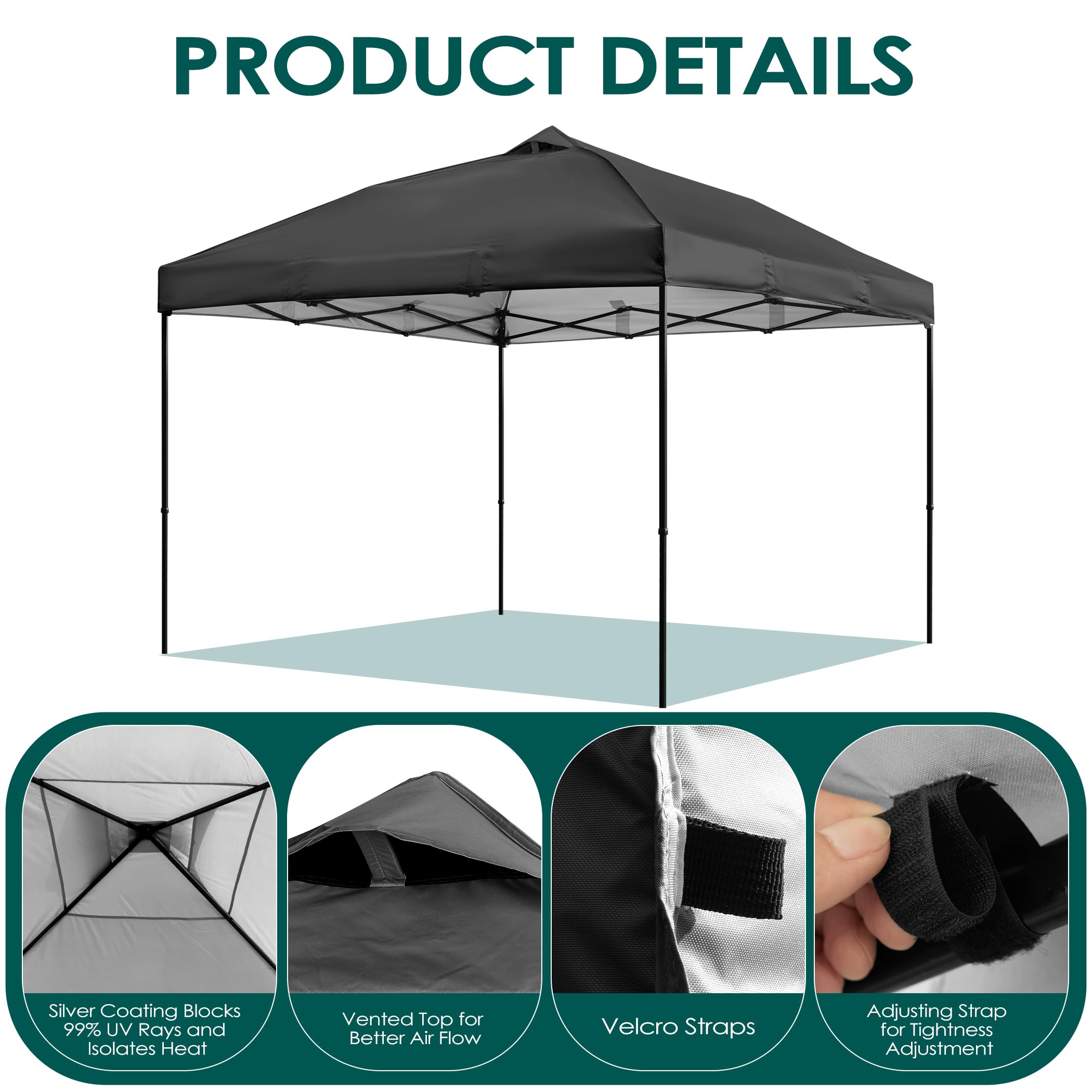 NINAT close-up of canopy fabric texture highlighting durable, wear-resistant material and water resistance