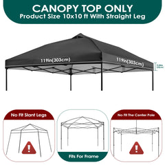 NINAT canopy top installed on a straight-leg frame showing easy fit and shade benefit