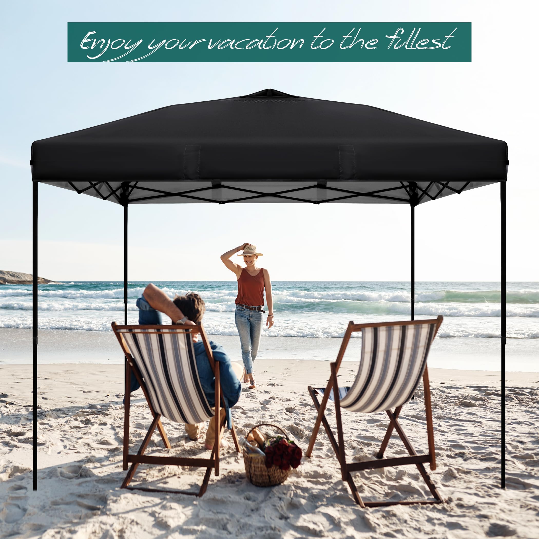 NINAT canopy top next to a chair showing size and scale for event planning convenience