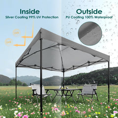 NINAT canopy underside silver coating closeup reflecting sunlight to keep cool
