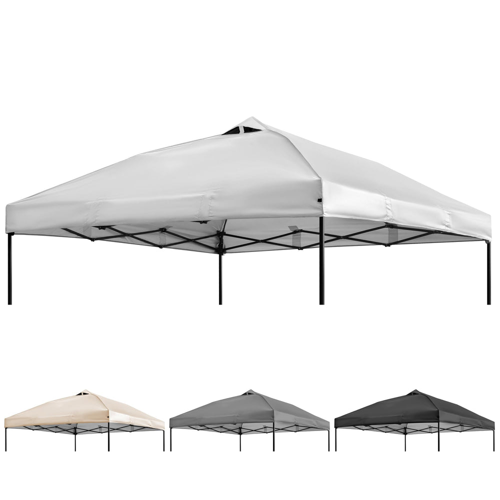 NINAT front view canopy top showing clean white shelter and easy replacement benefit