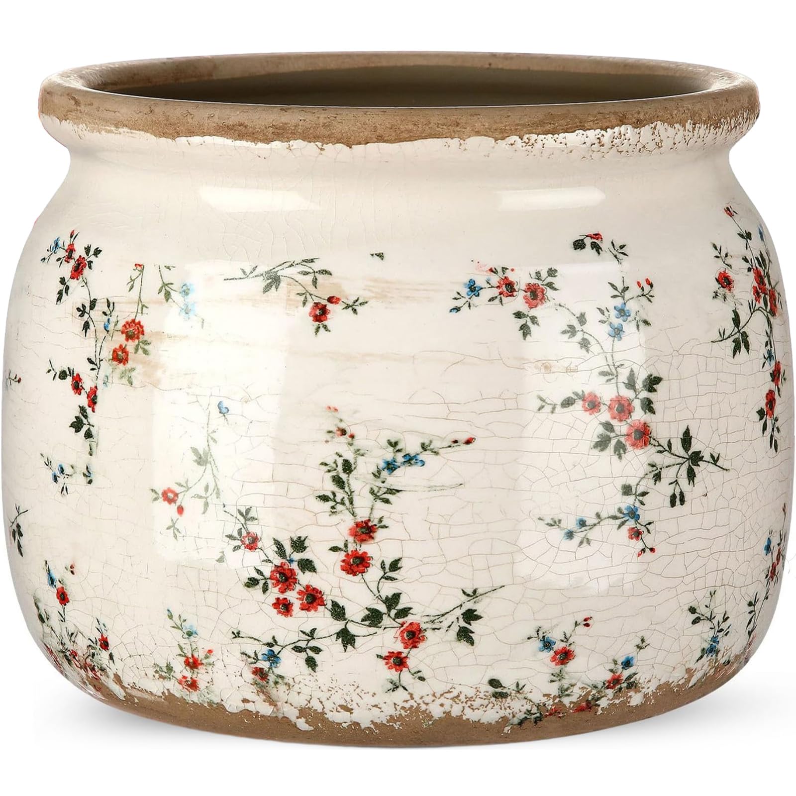 Ninehaoou front view showing floral pattern and elegant beige finish, enhances room decor