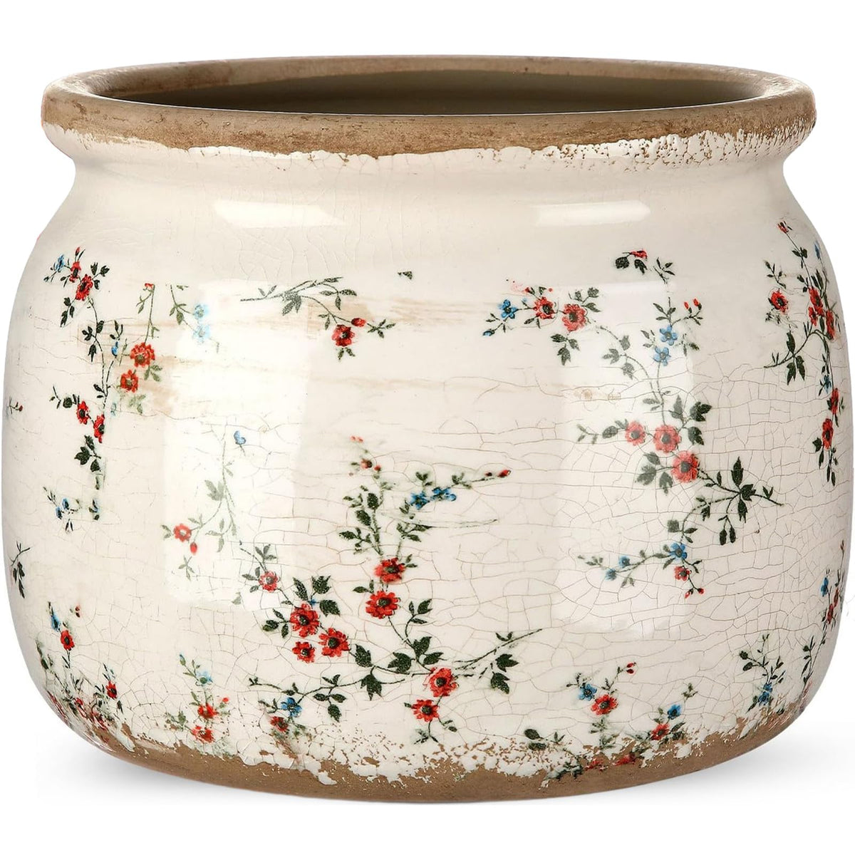 Ninehaoou front view showing floral pattern and elegant beige finish, enhances room decor