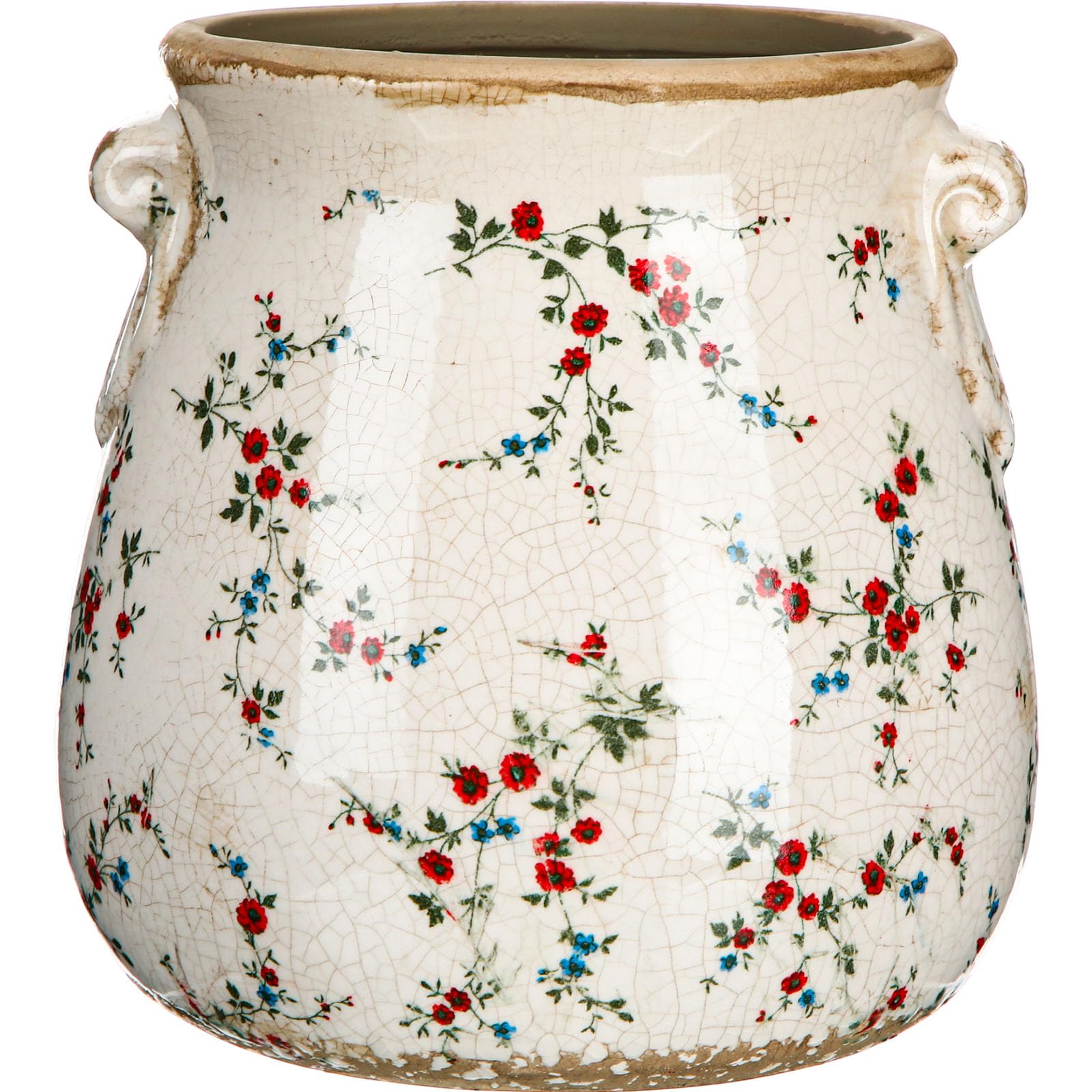Ninehaoou milky scroll planter front view showing vintage pattern and elegant shape for decor