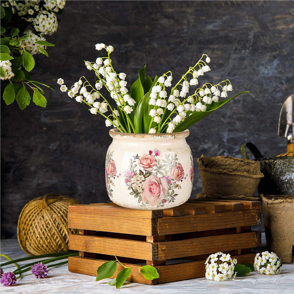 Ninehaoou planter styled on shelf adding antique flair to living space