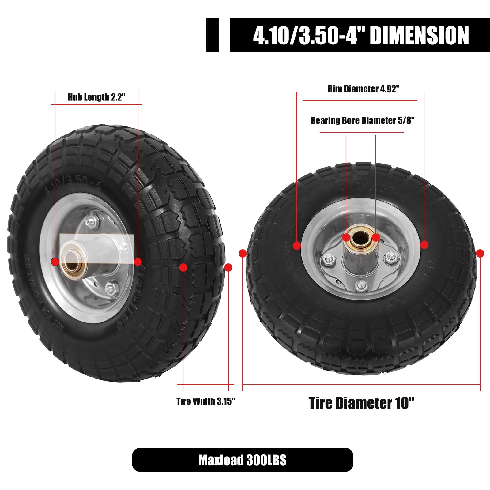 NING SHUO close-up of solid PU tread highlighting puncture-proof surface and wear resistance