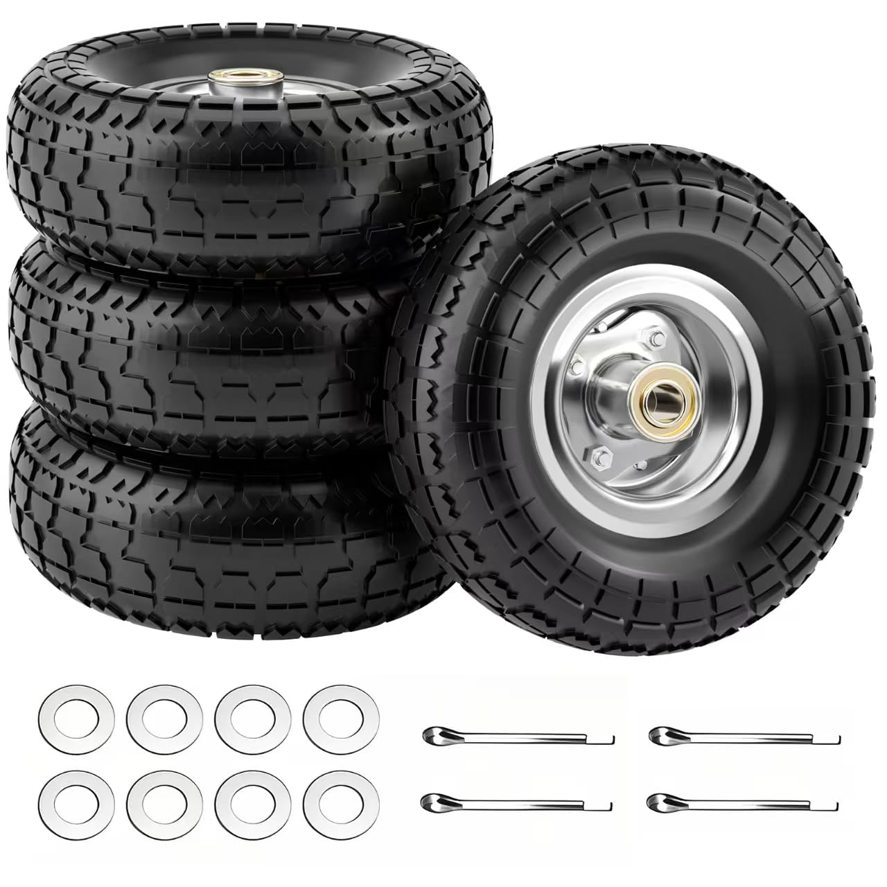 NING SHUO front view of 10-inch wheel showing full rim and tread for quick identification and benefit