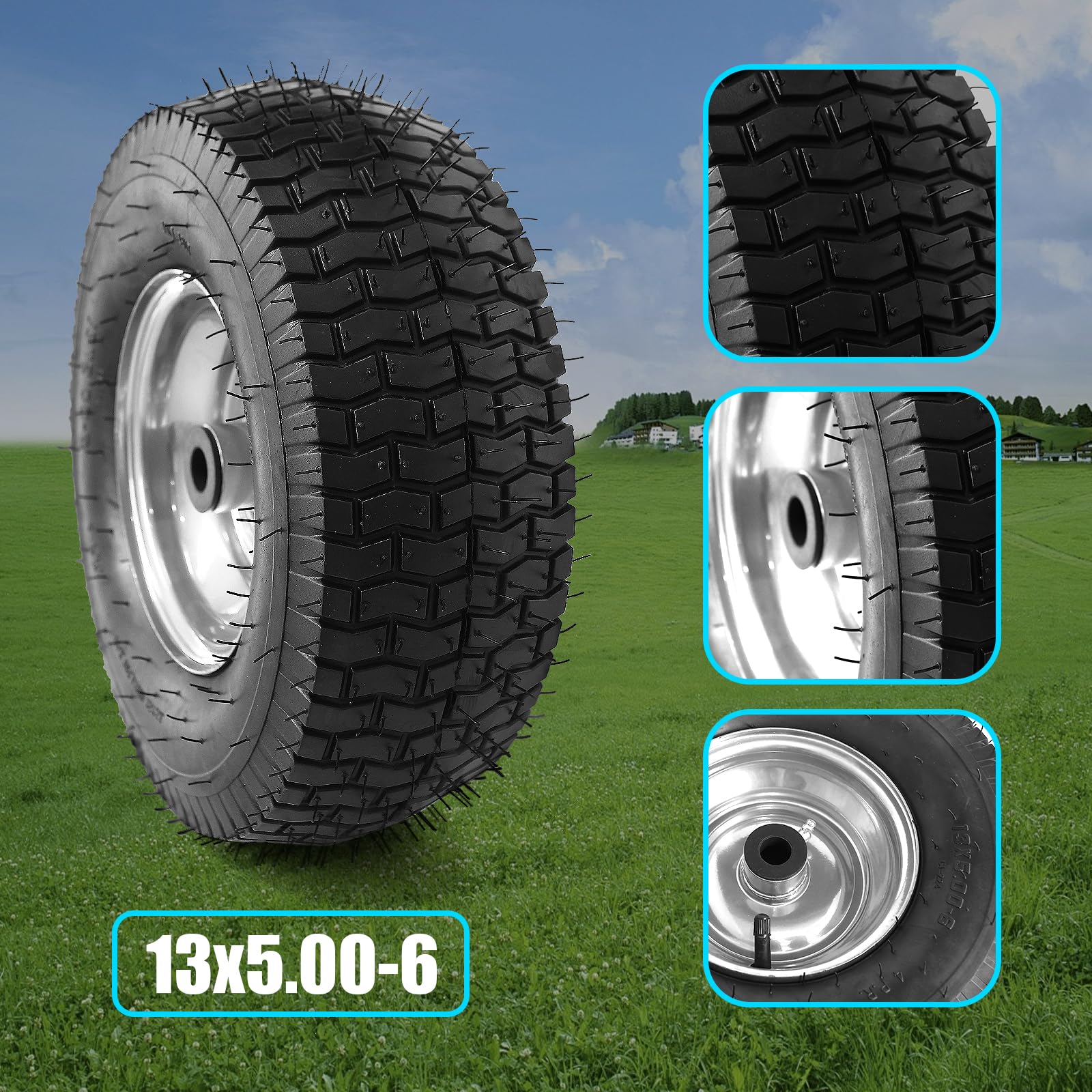 NING SHUO wheel on garden tractor in yard showing reliability for chores