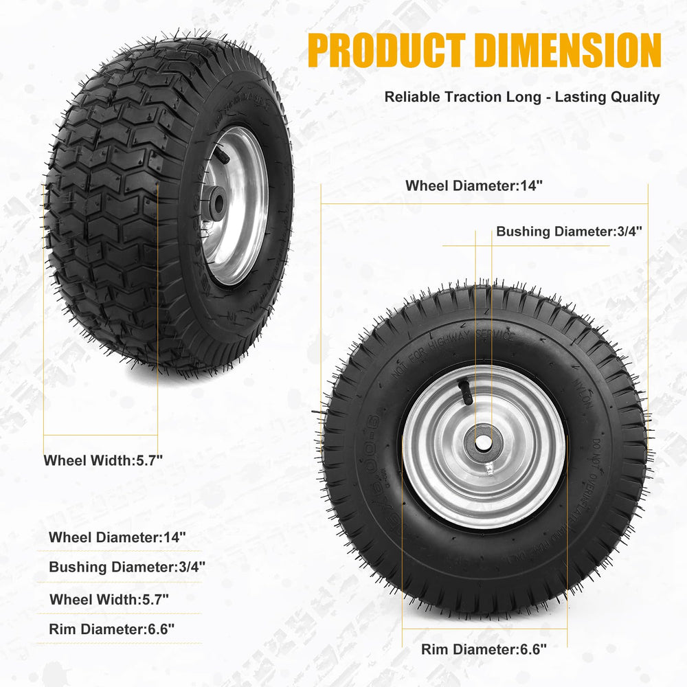 NING SHUO close-up of tread pattern for improved lawn grip and wear resistance