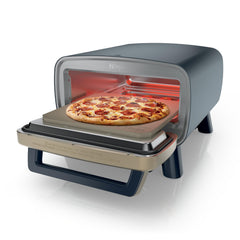 Close-up of the Ninja Artisan Chef's View Window letting you monitor pizza browning easily