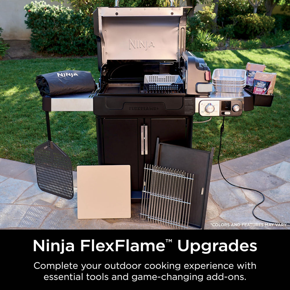Ninja FlexFlame next to PG300 grill showing tailored fit and scale