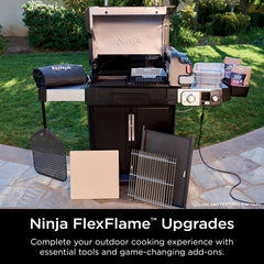 Ninja FlexFlame next to PG300 grill showing tailored fit and scale