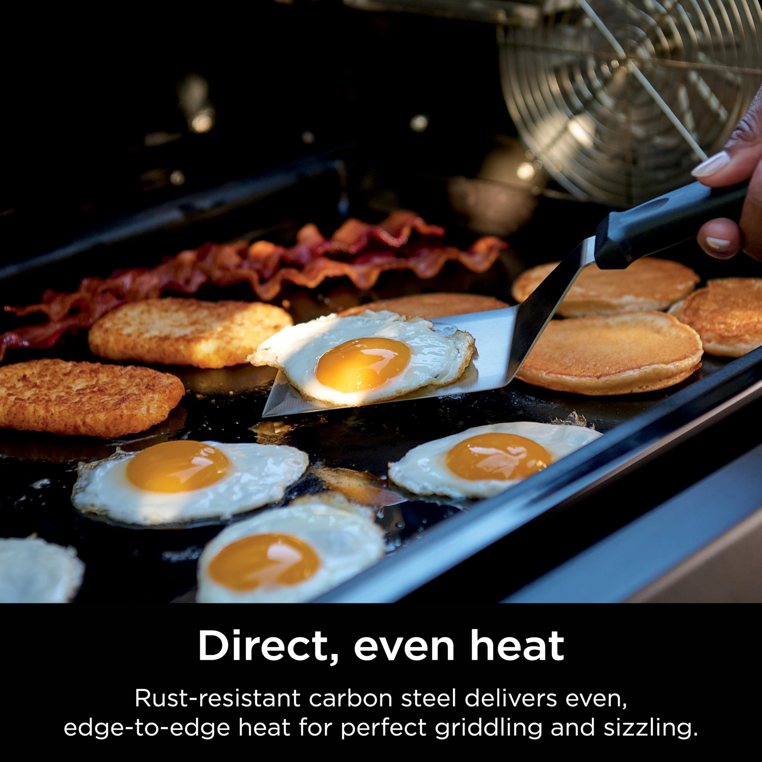 Ninja griddle installed in PG300 demonstrating easy swap and expanded cooking area