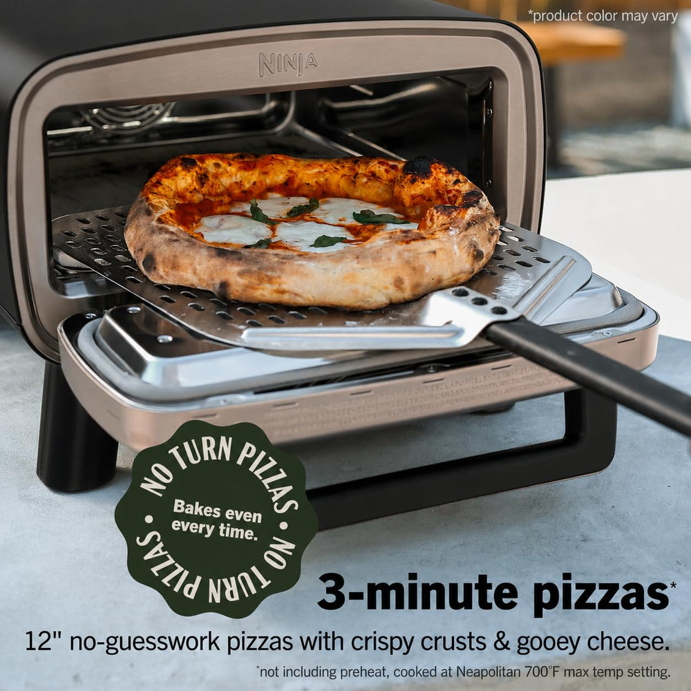 Ninja MO201 door with Chef's View Window close-up for monitoring pizza without opening