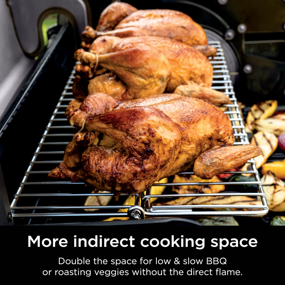 Ninja close-up stainless steel finish of rack highlighting durable construction